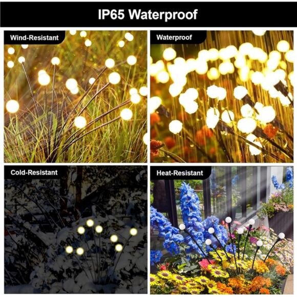 Firefly Lights Solar Outdoor, 8 Modes 800mAh Swaying Solar Firefly Garden - Picture 6 of 7